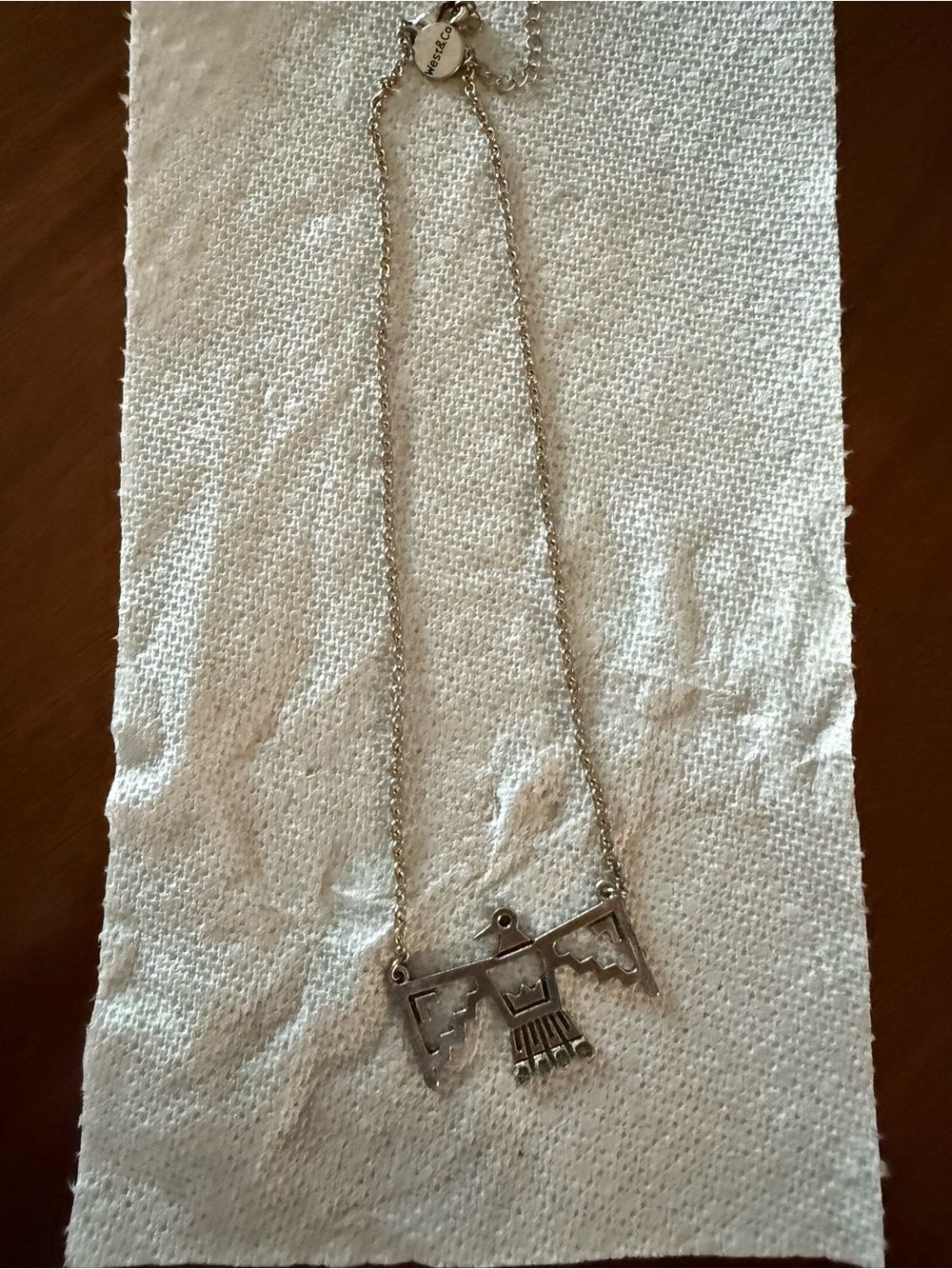 West &Co Silver tone Thunderbird Pendant Necklace
